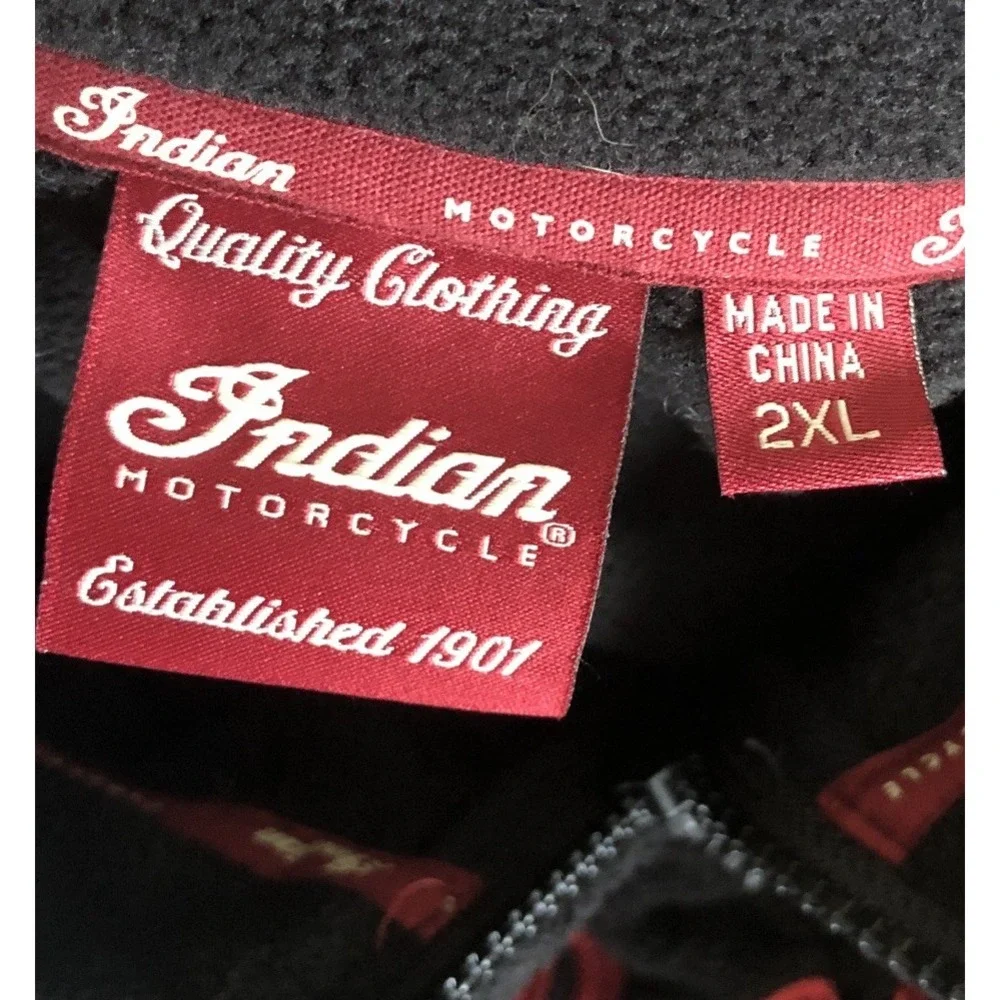 INDIAN MOTORCYCLE - Fleece Embroidered Mens 2XL Full Zip Jacket